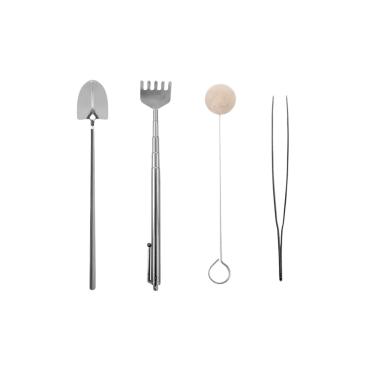 Imagem de Ferramenta Jardinagem Inox Pa Ancinho Pinça Mini Jardim 4un