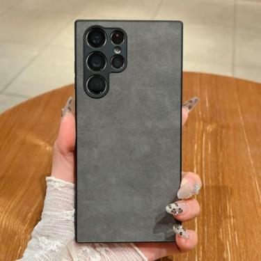 Imagem de Capa de couro de luxo para Samsung Galaxy S25ultra S24 S23 S22 S21plus Ultra S23fe A55 A35 A25 A15 Soft (para Samsung Galaxy S24 Ultra/Cinza)