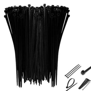 Imagem de Kit 1000 Abraçadeira Preta Nylon 4,8x400mm Fita Hellermann Plástica Enforca Gato Econômico