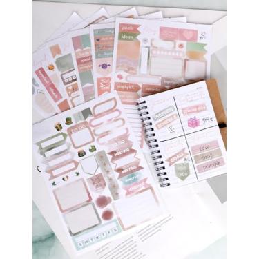 Imagem de 24 folhas de adesivos divertidos para planejar – Mais de 1700 designs Boho mensais para o seu calendário ou álbum de recortes – Pacote de adesivos vintage para melhorar seu calendário diário e agenda