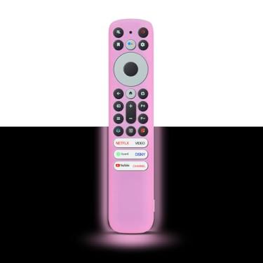 Imagem de Capa protetora rosa brilhante para 2023 TCL RC813 FMB1 / RC902V FMR1 / RC923 capa protetora de silicone com controle remoto de voz compatível com TCL Q6 Q7 QM8 S4 S3 Series Google TV Remote