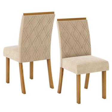 Imagem de Cadeira Para Mesa De Jantar Melissa Kit 02 Peças Linho – Henn