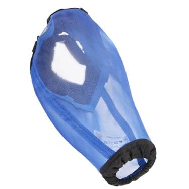 Imagem de IEUDNS Máscara Foxtail para cães, protetor facial de cachorro, rede de cabeça ajustável, cobertura de campo, poliéster, azul, G
