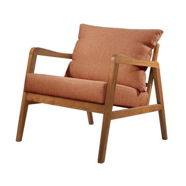 Imagem de Poltrona Bia Luxo Madeira Maciça Castellar Móbile Linho Terracota Linho Terracota