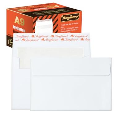 Imagem de Bonfasvo Envelopes de convite A9, 21 x 14 cm, branco, autovedante, 250 unidades