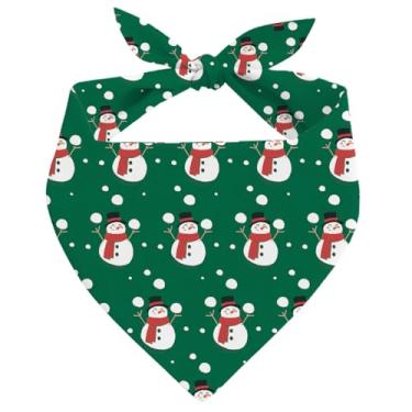 Imagem de Bandanas para cães, bandana para cães de Natal, boneco de neve, bandana natalina para cães pequenos e médios, cachecol triangular para animais de estimação