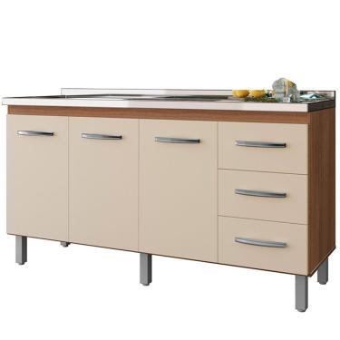 Imagem de Balcão Para Pia 150 Cm 3p Diana Savana Off White Mobbs