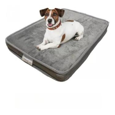 Imagem de Colchão Pet Ortopético Caminha Cama P, M e G Premium Para Cães Gatos Cor Cinza 42X60X05/55x75x05/70x1.00x05(P 42X60X05)