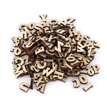 Imagem de Conjunto de números de letras de madeira, 200 peças, alfabeto de madeira, 0-9, artesanato, brinquedos de aprendizagem precoce para crianças, decoração de casa (Design de letras em inglês)