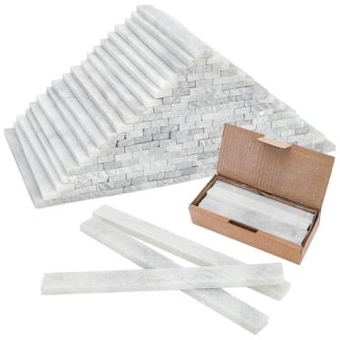 Imagem de Kingrol Pacote com 200 lápis de pedra-sabão para soldagem e fabricação - marcadores de pedra sabão de giz branco para metal, aço, têxtil e construção - Recargas duráveis de pedra-sabão