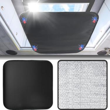 Imagem de Para-sol magnético para claraboia RV 40,6 cm x 40,6 cm, capa isolante de claraboia de teto RV, isolamento de 3 camadas, bloqueia os raios UV, mantém o interior fresco, fácil instalação, serve para