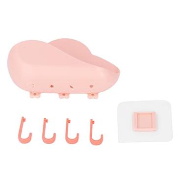 Imagem de Gancho de parede multiuso forte adesivo sem pregos gancho de suspensão de parede para banheiro cozinha quarto durável plástico nuvem forma 12.3cm 4 pacote (Rosa (observações ao fazer um pedido: