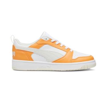 Imagem de PUMA Tênis masculino casual Rebound V6 com cadarço baixo, preto, vermelho, Laranja, 43