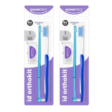 Imagem de Kit 2 Escovas Interdentais Orthokit Cilíndricas PowerDent 3mm  Limpeza