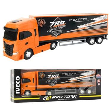 Imagem de Brinquedo Caminhão Carreta Pro Tork Baú Grande 47 cm Iveco S-way Escal