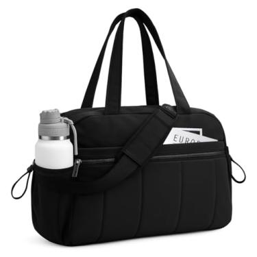 Imagem de Bolsa de ginástica para viagem, bolsa de ginástica esportiva, bolsa de fim de semana, Preto, Esportivo