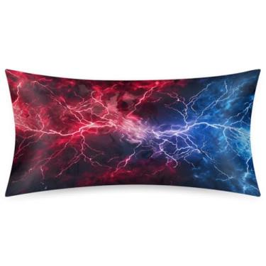 Imagem de Fronha King Size de cetim de seda para cabelo e pele, macia, antiderrapante, refrescante, vermelho, azul, com fecho de envelope para dormir, mulheres, homens, crianças, 50,8 x 101,6 cm, 1 peça