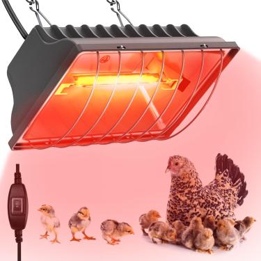 Imagem de Sohveta Aquecedor de galinheiro de 250 W para pintinhos e patos, canil, cama de gato, répteis, 2 modos de aquecimento para galinheiro no inverno, interior e exterior para animais de estimação, total