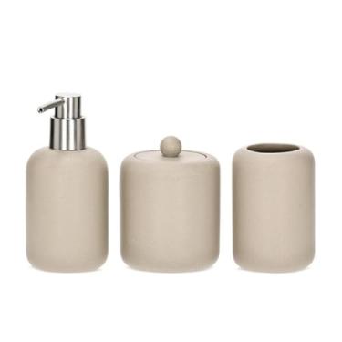 Imagem de MART, KIT COM PORTA-SABONETE LÍQUIDO, COPO E POTE CAPUCCINO