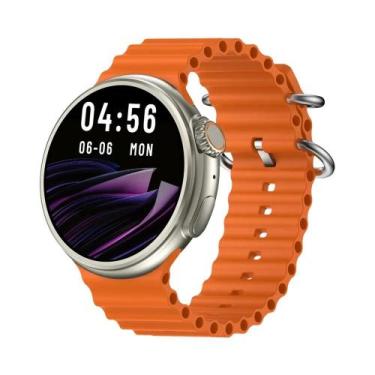 Imagem de Novo Relógio Inteligente Redondo Ultra 9 Com Carregador Sem Fio Blueto