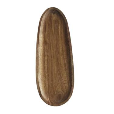 Imagem de predolo Bandeja de madeira para servir, travessa para jantar, tábua para queijos, prato para frutas secas, nozes, bebidas e café.