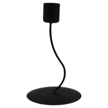 Imagem de WeiLaiKeQi Porta-velas, centro de mesa, banquete, sala de jantar, aniversário, multiuso, para casa, festas, casamento, ornamento de ferro, Dobre Preto