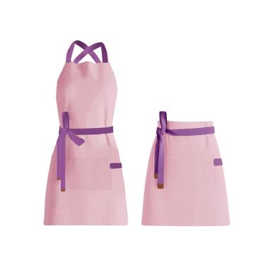 Imagem de Avental Rosa Roxo e Cintura Barista Bistro Confeitaria Açai