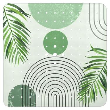 Imagem de Tapete de banheira antiderrapante, tapete de banheira quadrado boêmio, tapete de chuveiro com ventosas para adultos, crianças, idosos 53 x 53 cm