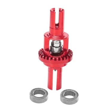 Imagem de KiBcsLic Diferencial para carro RC 1:28 - Peça de reposição em metal - Acessório para upgrade compatível com para Wltoys 284161, 284131, 284010 e, Vermelho