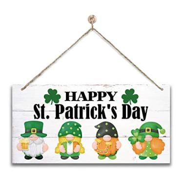 Imagem de Gkwa Placa De Decoração Madeira Para Pendurar No Dia São Patrício, Gnomo, Casa Fazenda Rústica Irlandesa