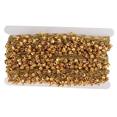 Imagem de Cinto de sino 10 jardas dourado alto som simples metal poliéster material decoração de mesa festa vestir embalagem de presente decoração de férias