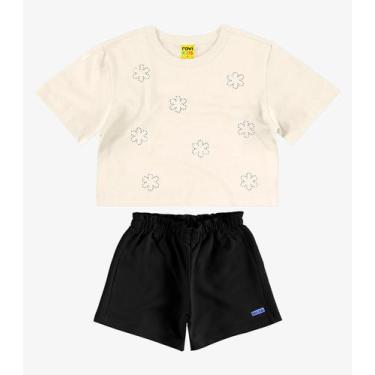 Imagem de Conjunto Blusa com Shorts Meia Malha Rovi Kids Bege - Rovitex Kids, 12