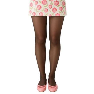 Imagem de Meia Calça Infantil Menina Fio 40 Selene, Preto, M
