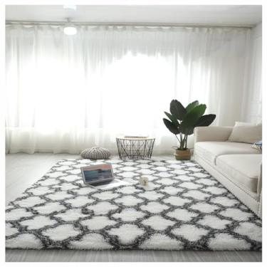 Imagem de SPXMQSS Tapete para quarto, tapetes ultra macios para sala de estar com forro antiderrapante tapetes laváveis, tapete peludo para quarto, sala de estar, quarto, dormitório, quarto de crianças