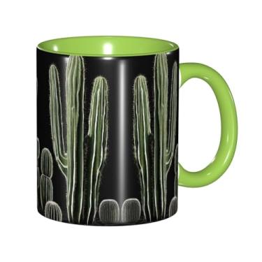 Imagem de Zeraoke Canecas de café criativas com estampa de plantas suculentas, personalizadas, presente para família, tamanho de 325 ml, unissex