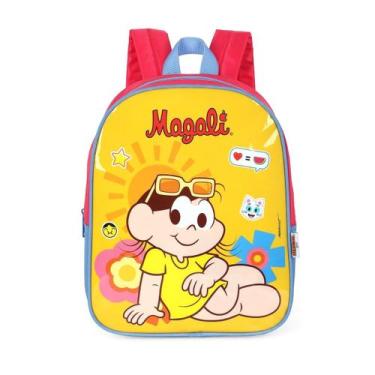 Imagem de Mochila Turma da Mônica de Costas Magali Creche Meninas Kids Cor:Azul/