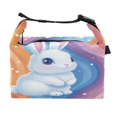 Imagem de STAYTOP Lancheira Lovely Rabbits com fivela de alça, lancheira isolada para meninos e meninas, lancheira térmica para trabalho escolar