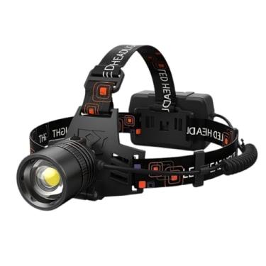 Imagem de Lanterna de Cabeça Recarregavel Led Farol Potente Zoom Trilha Pesca Bike