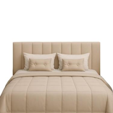 Imagem de Cabeceira Estofada 40x30 Autocolante Modular Cama Solteiro, Casal, Queen e King (CINZA 40X30,4)