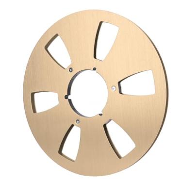 Imagem de aqxreight Carretel de Fita Vazio de 1/4 10,5 Polegadas 6 Furos de Liga de Alumínio Carretel Aberto Universal Fita de Som Vazio para para NAB Reel to Reel Tape Azul Se Encaixa Em Qualquer Polegada