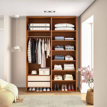 Imagem de Closet Modular sem Portas com Maleiro Luna Freijo/Creme