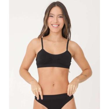 Imagem de Sutiã Top Sem Bojo Textura Alças Finas Marisa-75506, Preto, P