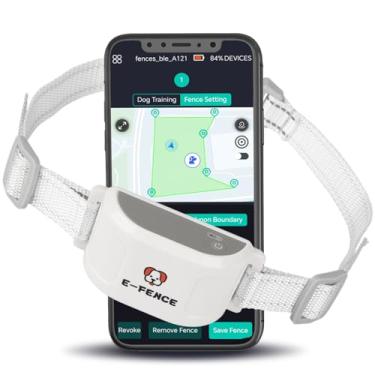 Imagem de E-FENCE 3 em 1 GPS rastreador de cães/coleira de treinamento/cerca eletrônica cerca elétrica sem fio para cães, sistema de contenção de animais de estimação, limite irregular ajustável, apenas uso ao