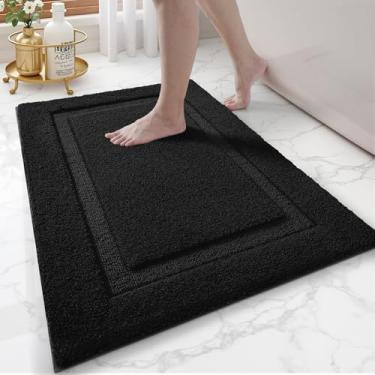 Imagem de LUMI Tapetes de banheiro ultra macios antiderrapantes com suporte de borracha, tapete de banho lavável absorvente, secagem rápida, tapete de pelúcia de microfibra premium atualizado para banheira e