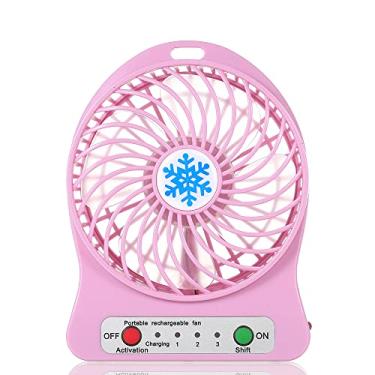Imagem de Ventilador de Luz LED Portátil Recarregável para Mesa Resfriador Ar com Carregamento USB Regulação 3 Modos Resfriamento