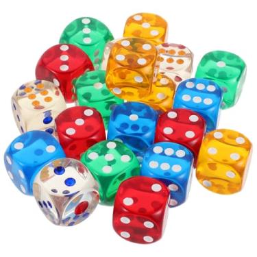 Imagem de NUOBESTY 20pcs Translucent Rounded Dice 1 Inch - Acrylic 6 Sided Game Dice Set for Board Games Classroom Math Learning Party Accessories