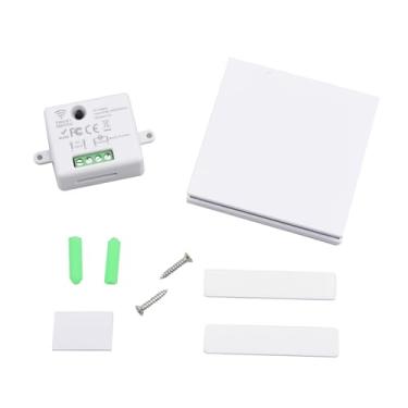 Imagem de Kit de interruptor de luz e receptor sem fio autoalimentado, interruptor de parede de controle remoto para luzes LED
