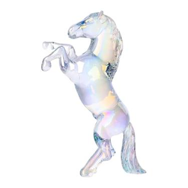 Imagem de Ioensy Estátua de Cavalo de Vidro, Ornamento Feng Shui, Peça Colecionável para Exibição em Prateleira, Loja, Festival, Quarto, Dormitório, Lareira, Style a