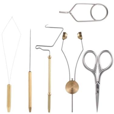 Imagem de Kit de Ferramentas para Amarrar Mosca com Whip Finisher Suporte Bobina Bodkin e Threader Iscas Pesca - Prático Moscas Pescadores Entusiastas da Excelente Escolha