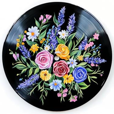 Imagem de Suncatcher acrílico colorido, decoração de janela suspensa de flores com design de vitral impresso, apanhador de sol, arte de parede de arco-íris, ornamentos de Natal para uso interno e externo 19,8 x